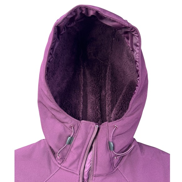 Columbia Womens Softshell Fleece Lined Hooded Jacket Omni-Wind Purple Small - Picture 8 of 13